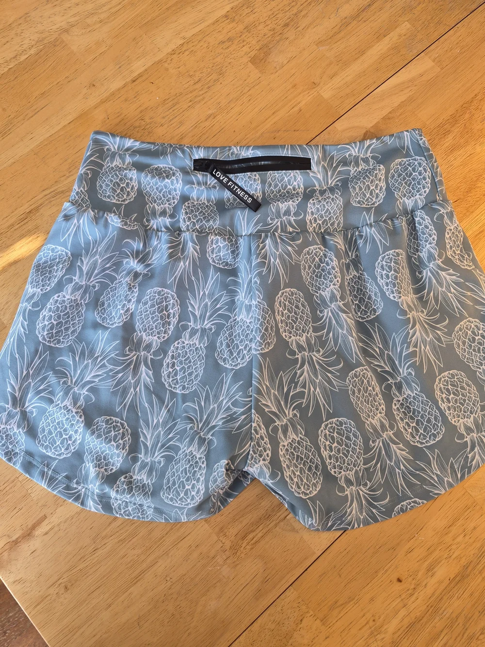 LOVE FITNESS Light Blue Pineapple Athletic Shorts - Women's - Picture 1 of 5